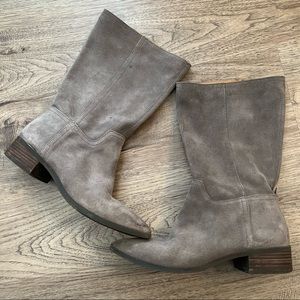 Lucky Brand Javieri Mid Calf Grey Suede Boots